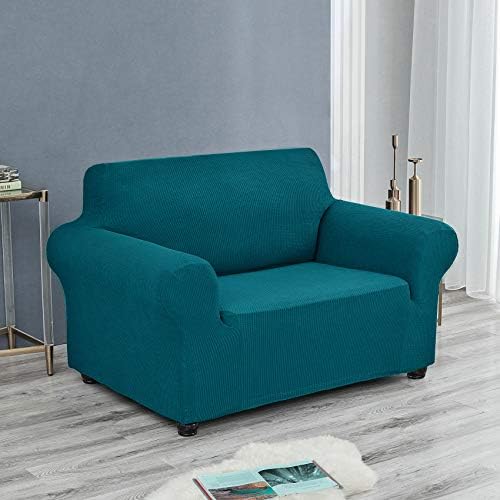 Joccun Stretch Chair Couch Cover,1-Piece Sofa Slipcover Spandex Jacquard Fabric Sofa Covers with Elastic Bottom,Washable Furniture Protector for Dogs,Cats,Kids(Armchair,Peacock Blue) - Image 4