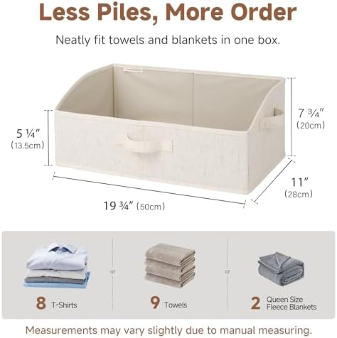 StorageWorks Closet Storage Bins, Beige(Cotton-linen), Large, 3-Pack - Image 6