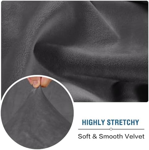 H.VERSAILTEX Velvet Stretch Individual Loveseat Couch Cover Plush Slipcover for Sofa Furniture Protector Seat Cover (1 Piece Loveseat Cushion Cover, Grey) - Image 5