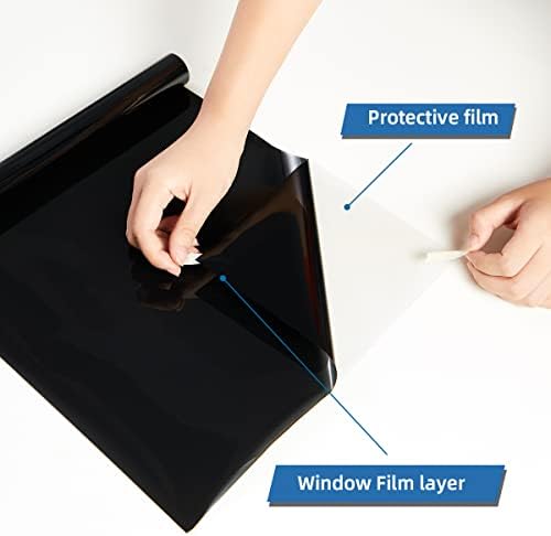 XIAWEI One Way Window Privacy Film with Tools, 31.5In×6.5Ft, Cosmic Black - Image 6