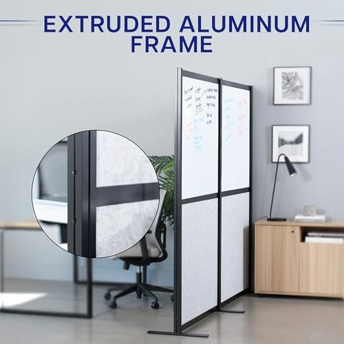 VIVO Dry Erase/Gray Freestanding 76 x 66 inch Privacy Panel, PP-MWS63B-WB - Image 6