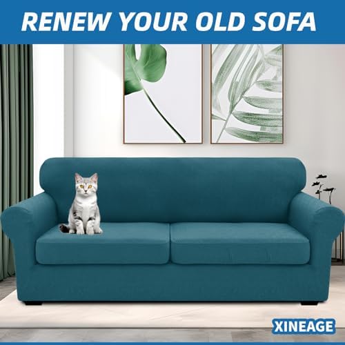 XINEAGE 3-Piece Stretch Sofa Cover, Washable Couch Covers for Dog - Image 4