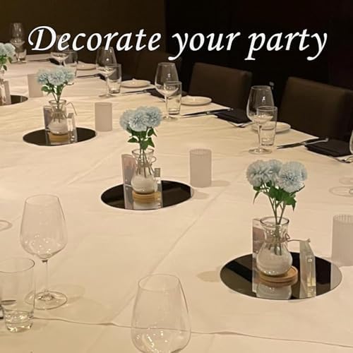 10" Round Mirror Centerpieces for Tables Decorations, 10 Pack Acrylic Circle Mirror Tray Candle Plate 2mm Thickness Mirror Centerpiece Table Decorations for Wedding Decorations Party, Wall Decor - Image 7
