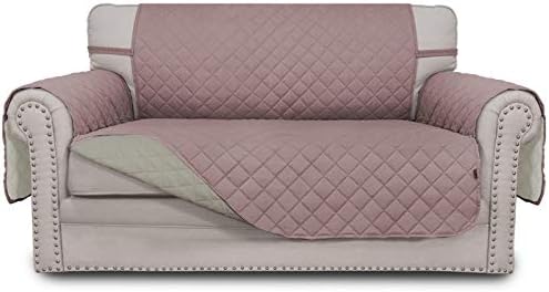 Easy-Going Reversible Couch Cover, 2 Cushion Sofa, Loveseat, Pink/Beige by Easy-Going