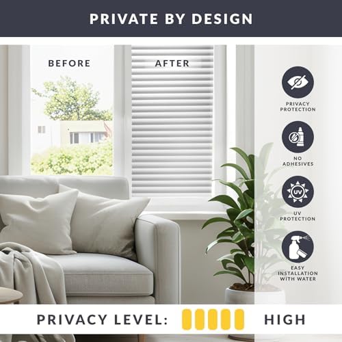 Frosted Blinds Light Effects Window Privacy Film by Artscape - Decorative Frosted Glass Design, Static Cling, Two-Way Privacy, Reduces Glare, Phthalate and BPA Free - 17.72 x 72 Inch - Image 3