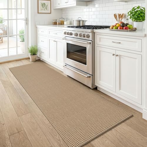 KOZYFLY Boho Runners for Hallways 2x6 ft Washable Kitchen Runner Non Slip Rubber Backed Hall Runners Cotton Entryway Runner Rugs for Indoor Backdoor Bedroom Kitchen, Orange Beige/Tan/Brown - Image 2
