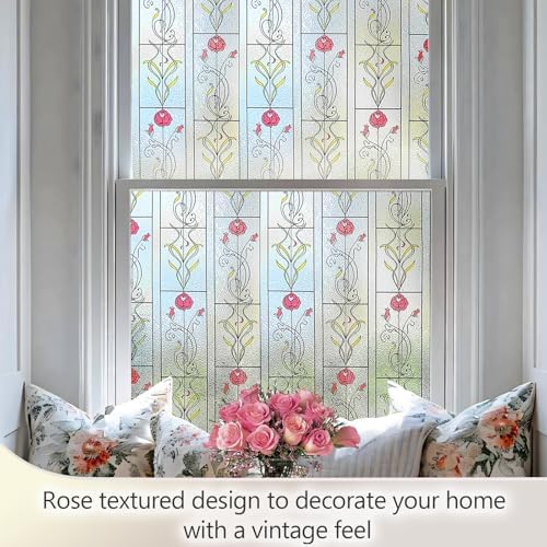 KESPEN Window Privacy Film Stained Frosted Film, Rose, 35.4In X 6.5Ft - Image 7