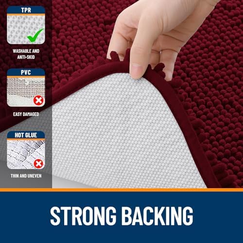 OLANLY Small Bathroom Rugs 24x16, Extra Soft Absorbent Chenille Bath Rugs - Image 6