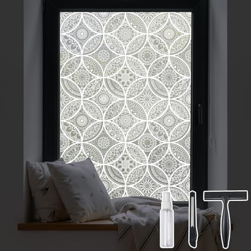 DKTIE Bohemian Stained Glass Window Film Easy to Install 35.4" x 78.7" by Dktie