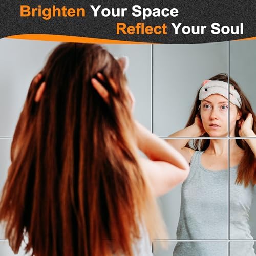 Delma Frameless Mirror Tiles 16"x12"x12 Pcs Wall Mounted - Image 2