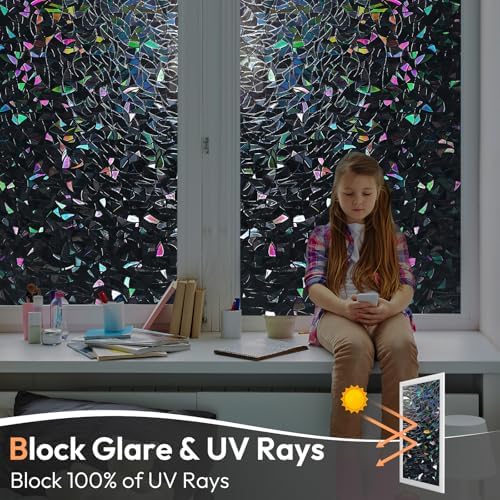 Haton Rainbow Blackout Window Film, Total Light Blocking 35.4" x 78.7" - Image 5
