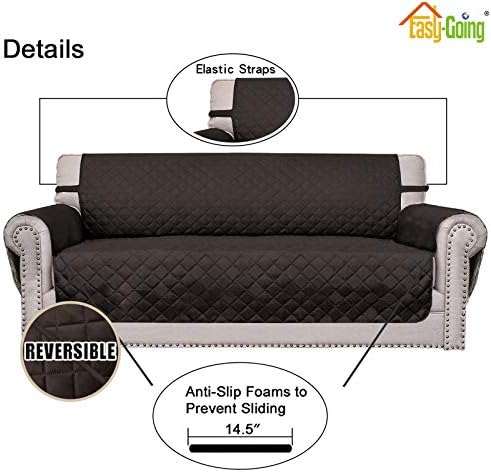 Easy-Going Reversible Couch Cover, 2 Cushion Sofa, Chocolate/Chocolate - Image 3