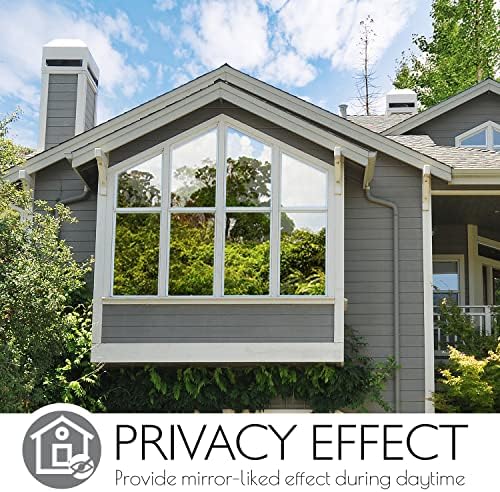HIDBEA One Way Privacy Window Film,Heat Blocking, Silver,35.4in x 32.8ft - Image 2