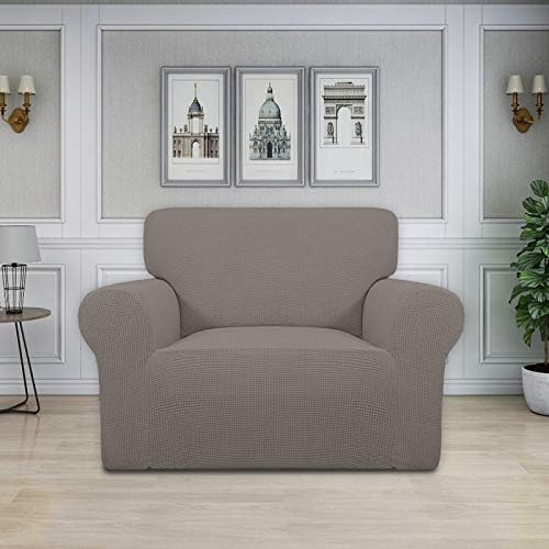 Easy-Going Stretch Oversized Chair Slipcover with Arm Washable Taupe - Image 2