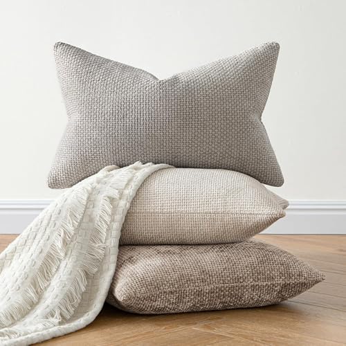 MIULEE Decorative Couch Throw Pillow Covers 20x20 Inch Light Khaki 2 Pack - Image 4
