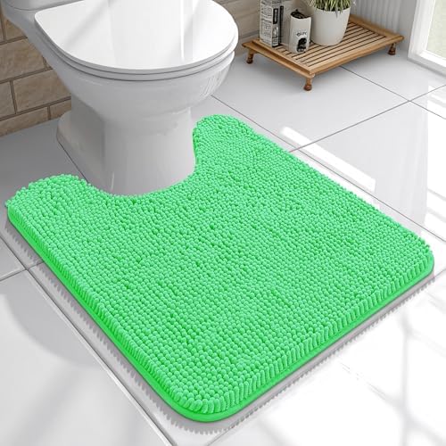 OLANLY Toilet Rugs U-Shaped 20x20, Soft Absorbent Chenille Contour Rugs by OLANLY