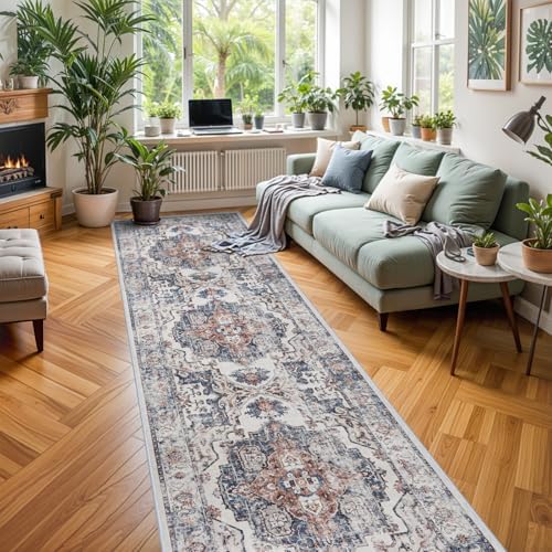 Washable 3x12 Hallway Runner Rugs: Indoor Long Ultra Soft Rug for Entryway Kitchen Water Resistant Light Weight Carpet for Bathroom Living Room Non Slip Floor Mat for Bedroom Dining Room(Brick,3x12) - Image 3