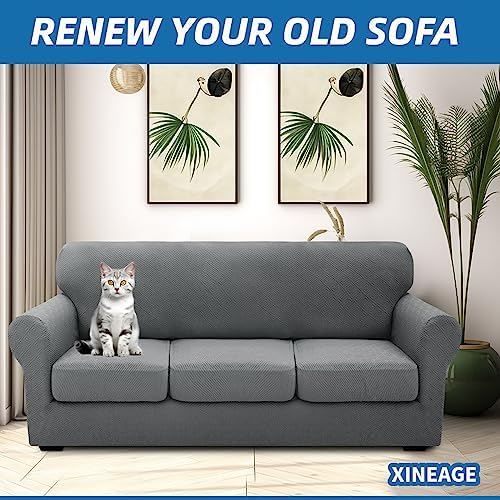 XINEAGE 4-Piece Stretch Sofa Cover, Washable Couch Covers for Dog - Image 4