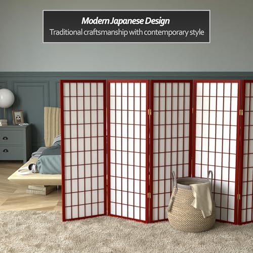 4 ft. Short Window Pane Shoji Screen - Rosewood - 6 Panels - Image 2