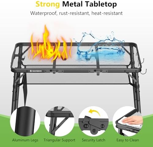 Raynesys Portable Folding Grill Table for Outside for Picnic, Camping - Image 5
