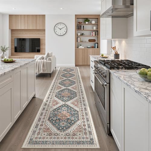 Madane Hallway Runner Rug 2'6''x14' Kitchen Runners Vintage, Navy Blue - Image 3