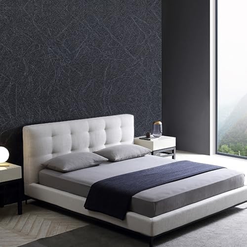QDYMXUN Pure Black Silk Grain Peel & Stick Wallpaper Border, PVC Self Adhesive Removable Contact Paper, Waterproof Mirror Frame Sticker for Bathroom, Kitchen and DIY Decor (394''L x 3.94''W) - Image 6