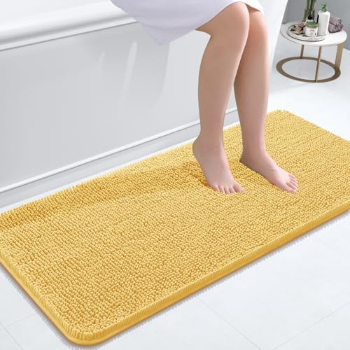 OLANLY Bathroom Runner Rugs 47x20, Extra Soft Absorbent Chenille Bath Rugs by OLANLY