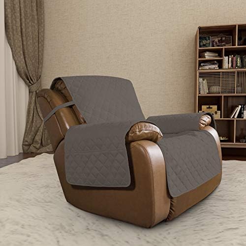 Easy-Going Reversible Couch Cover, Oversized Recliner, Taupe/Ivory - Image 2