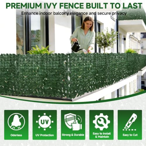 120x40in Artificial Ivy Privacy Fence Wall Screen UV-Anti Panels - Image 3