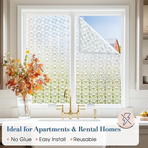 Windimiley Frosted Glass Window Privacy Film,Renter Friendly,23.6" x 393.7" - Image 3