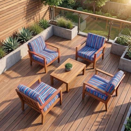 8Pcs Patio Cushion Covers Stretch Outdoor Furniture Protector Slipcovers - Image 5