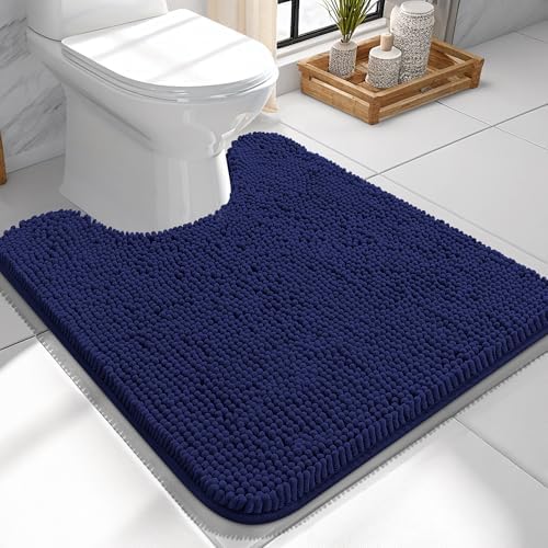 OLANLY Toilet Rugs U-Shaped 24x24, Soft Absorbent Chenille Contour Rugs by OLANLY