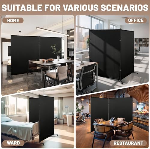 2 Panels Room Divider/Privacy Screen 5FT*6FT with Caster Wheels & Brakes - Image 7