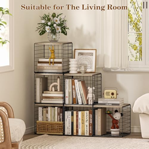 Dmevkic 2 Cube Small Bookcase,Bookshelf for Small Spaces Book Shelf,12.2 x 12.2 x 12.2, DIY Variable Stackable Cube Storage for Living Room,Office,Bedroom - Image 5