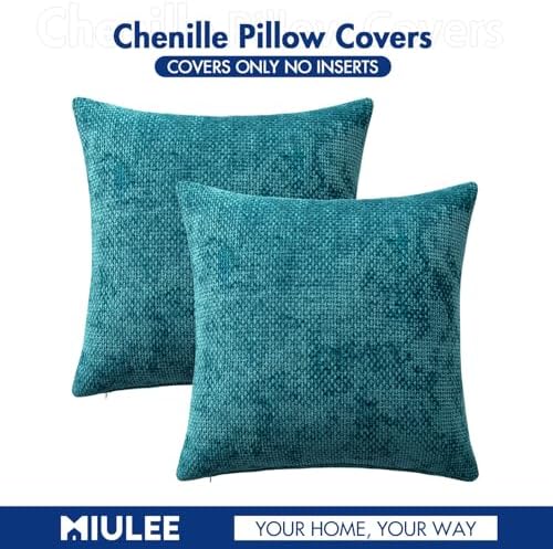 MIULEE Decorative Couch Throw Pillow Covers 18x18 Inch Coastal Teal 2 Pack - Image 7