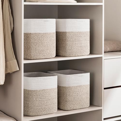 joybest 11inch Cube Storage Bins, Cotton Rope Woven Organizer Basket - Image 5