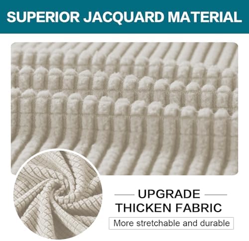 Turquoize 2 Piece Chair Covers Armchair Slipcovers for Living Room Armchair Sofa Cover with Individual Cushion Covers Feature Jacquard Fabric (Chair, Island Fossi) - Image 3