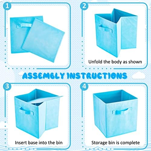 Yinder 12 Pcs Cube Storage Bin Multicolor 10.5''x10.5''x11'' Storage Cubes - Image 3
