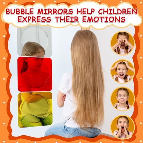 4PCS Sensory Wall Bubble Mirror, Color Convex Acrylic Mirror, 10 X 10 Inch - Image 5