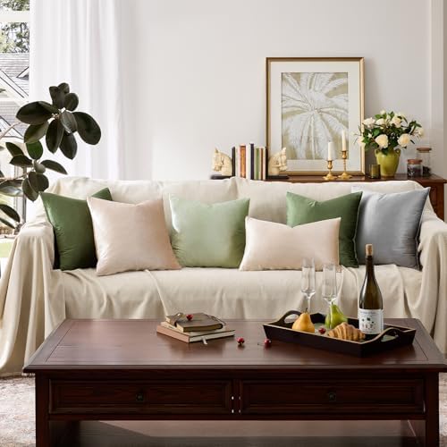 GIGIZAZA Velvet Pillow Covers 20x20 Decorative Pillows Pack of 2 Beige - Image 7