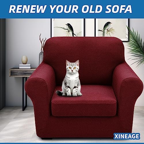 XINEAGE 2-Piece Stretch Armchair Sofa Cover, Washable Couch Covers for Dog - Image 4