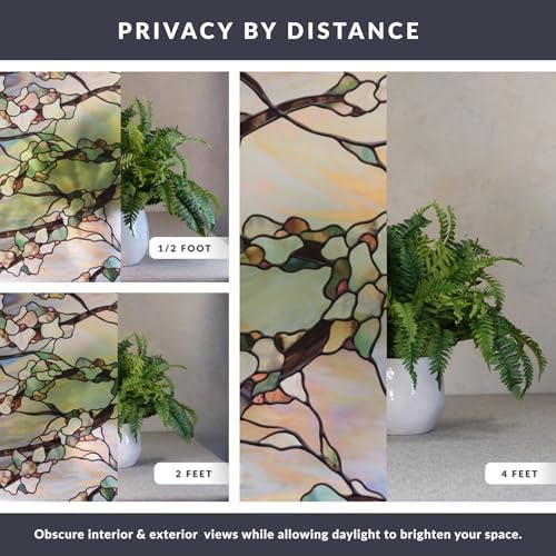 Sunset Window Privacy Film by Artscape - Decorative Stained Glass Design, Static Cling, Blocks Views, Not Light, UV Protection, Durable in Heat, Cold, and Humidity, Made in USA - 24 x 36 Inch - Image 4