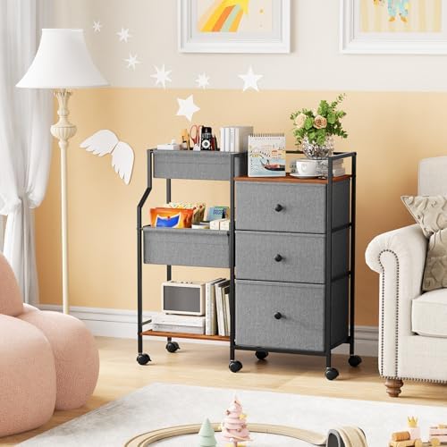 Modanais Baby Diaper Caddy Organizer Rolling Cart with Dividers and Drawers - Image 6