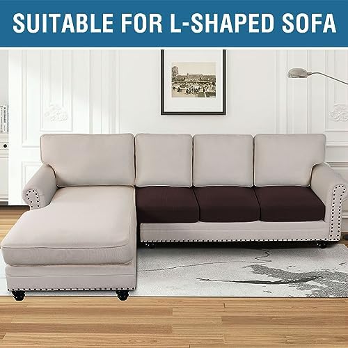 H.VERSAILTEX Super Stretch Stylish Cushions Covers/Furniture Cover Spandex Jacquard Small Checked Pattern Super Soft Slipcover Washable Individual - Image 4