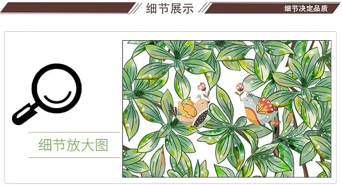 Lemon Tree Wall Decal, Large Decorative Green Tree with Birds Wall Stickers, Removable Peel and Stick Mural Wall Art Decoration for Living Room, Bedroom, Office Wall Decor (Green Tree) - Image 5