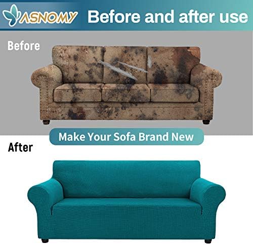 Asnomy Stretch Oversized Couch Covers for Sofa Slipcover,Peacock Blue - Image 6