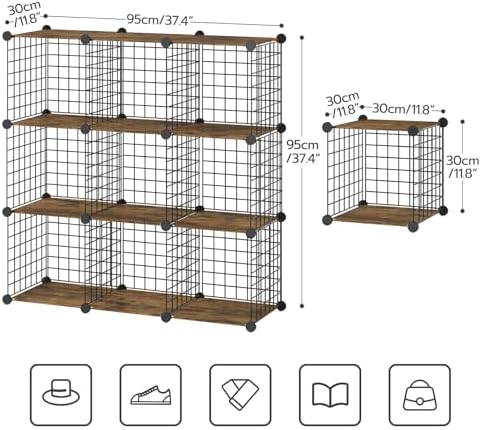 HOOBRO Wire Cube Storage Organizer, 9-Cube Metal Storage Shelves - Image 3