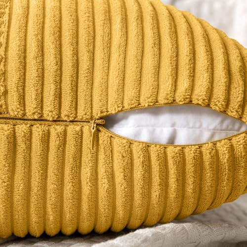 MIULEE Mustard Yellow Decorative Lumbar Throw Pillow Covers 12x20 in 2 Pack - Image 6