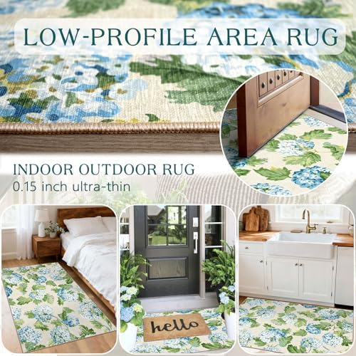 Floral Outdoor Rug - 28"x43" Front Door Mat Indoor Outside Entrance - Image 5