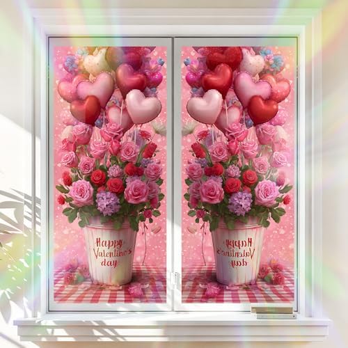 Cmialusie Valentine Heart Window Film 39.3 x 17.3 Inch Cling by NeedaOne